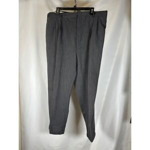 Mens Charcoal Gray Pleated Dress Pants Wool Blend Trousers 44x29 AG8653